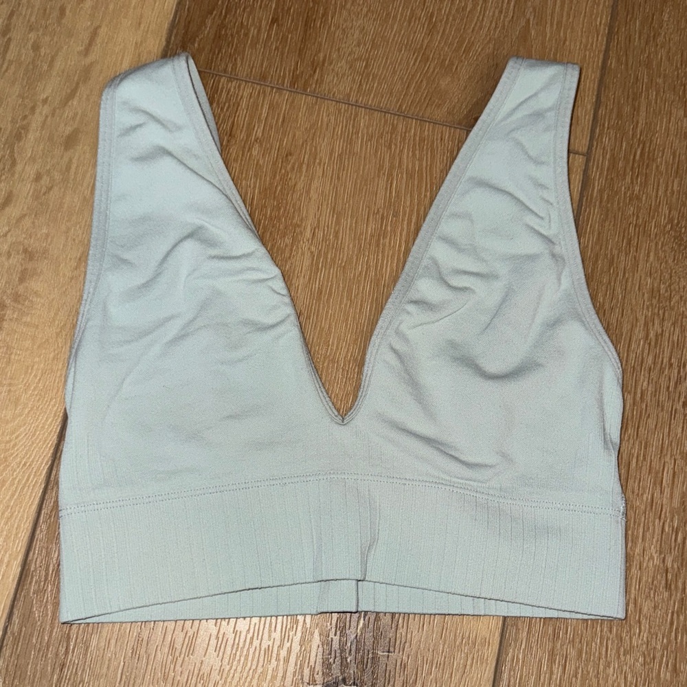 Abercrombie & Fitch Soft Gray V-Neck Bralette